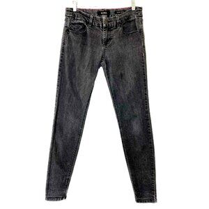 XOXO Risque Skinny Stretch Jeans Womens size 27 Gray Black Low Rise Ankle Length